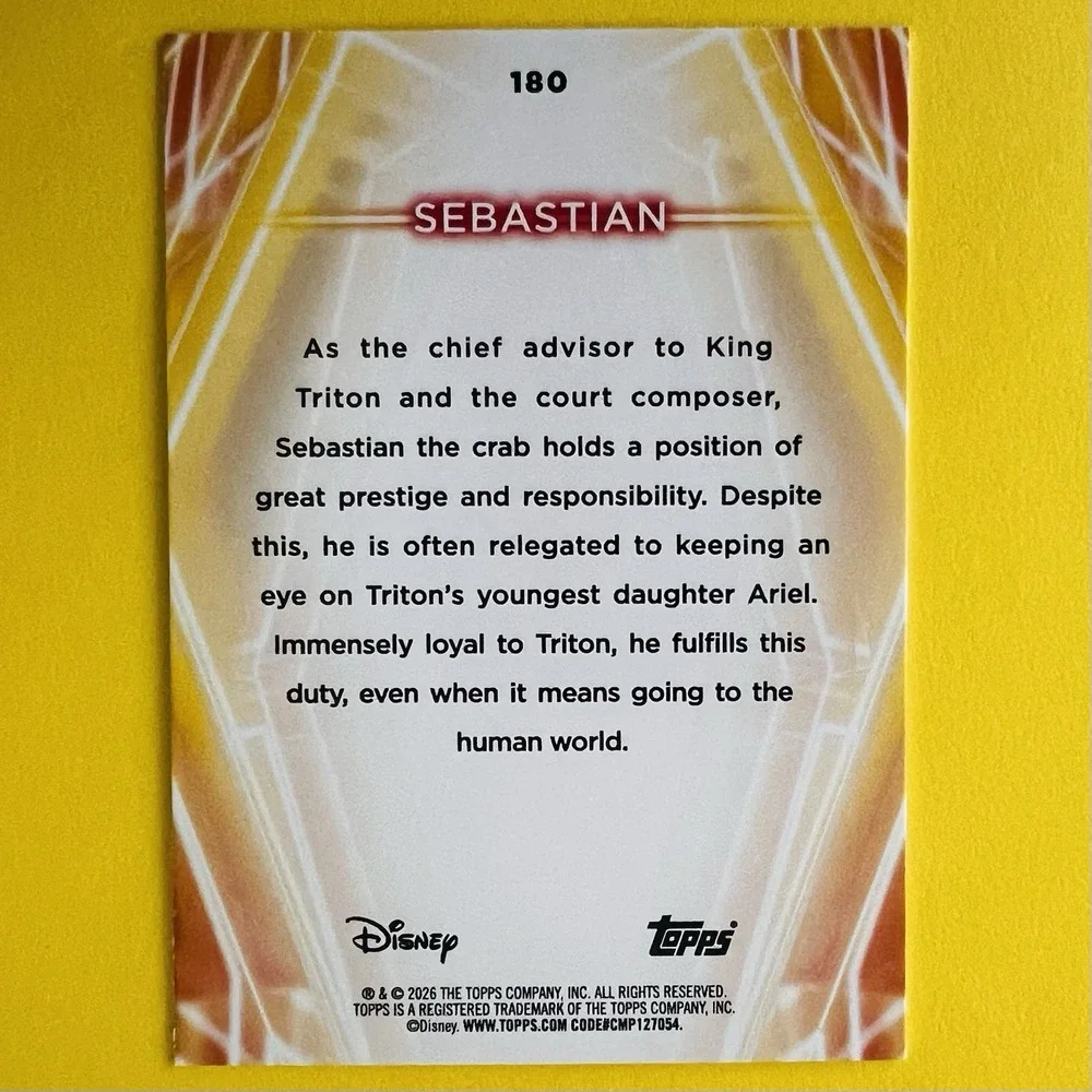 2026 Topps Disney‎ Neon Sebastian #180 Disney Base Card